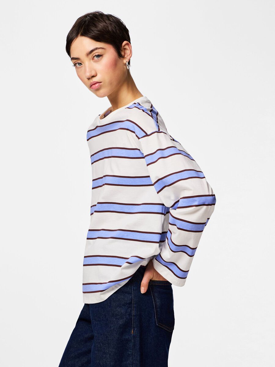 Carousel image 1 PCMILA LOOSE LONG SLEEVED TOP, Hydrangea