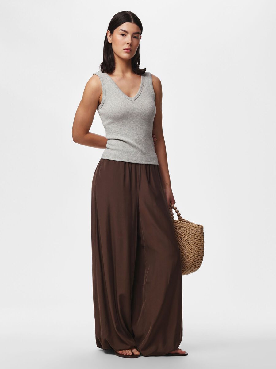 Carousel image 1 PCJILIA MW BALLOON  TROUSERS, Hot Fudge