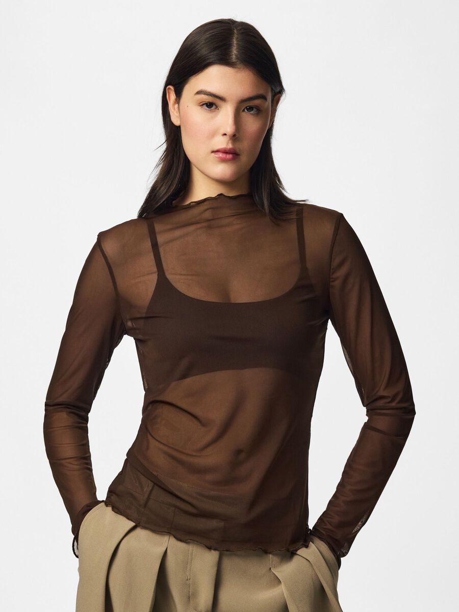 Product carousel image 1 PCDORTHEA BABYLOCK MESH TOP, Hot Fudge