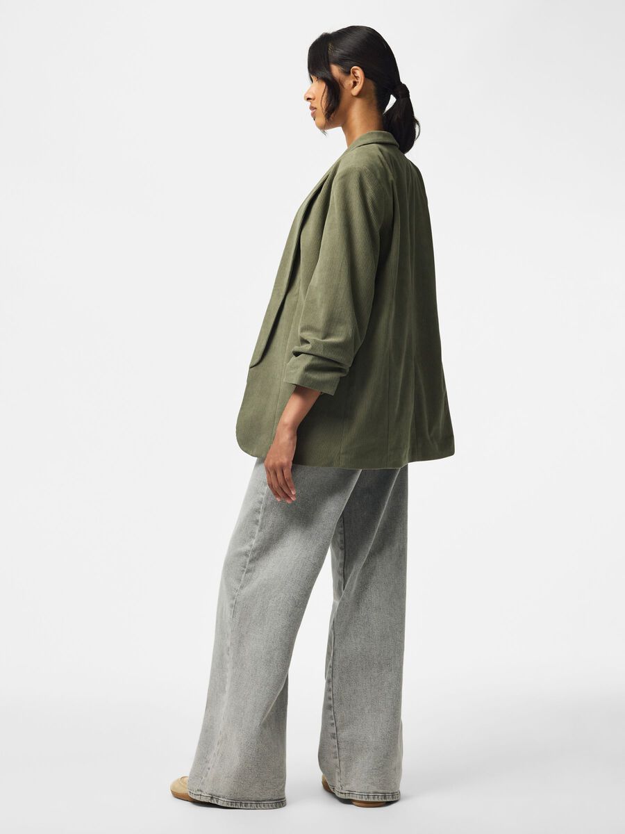 Product carousel image 2 PCBOSELLA 3/4 CORDUROY BLAZER, Deep Lichen Green