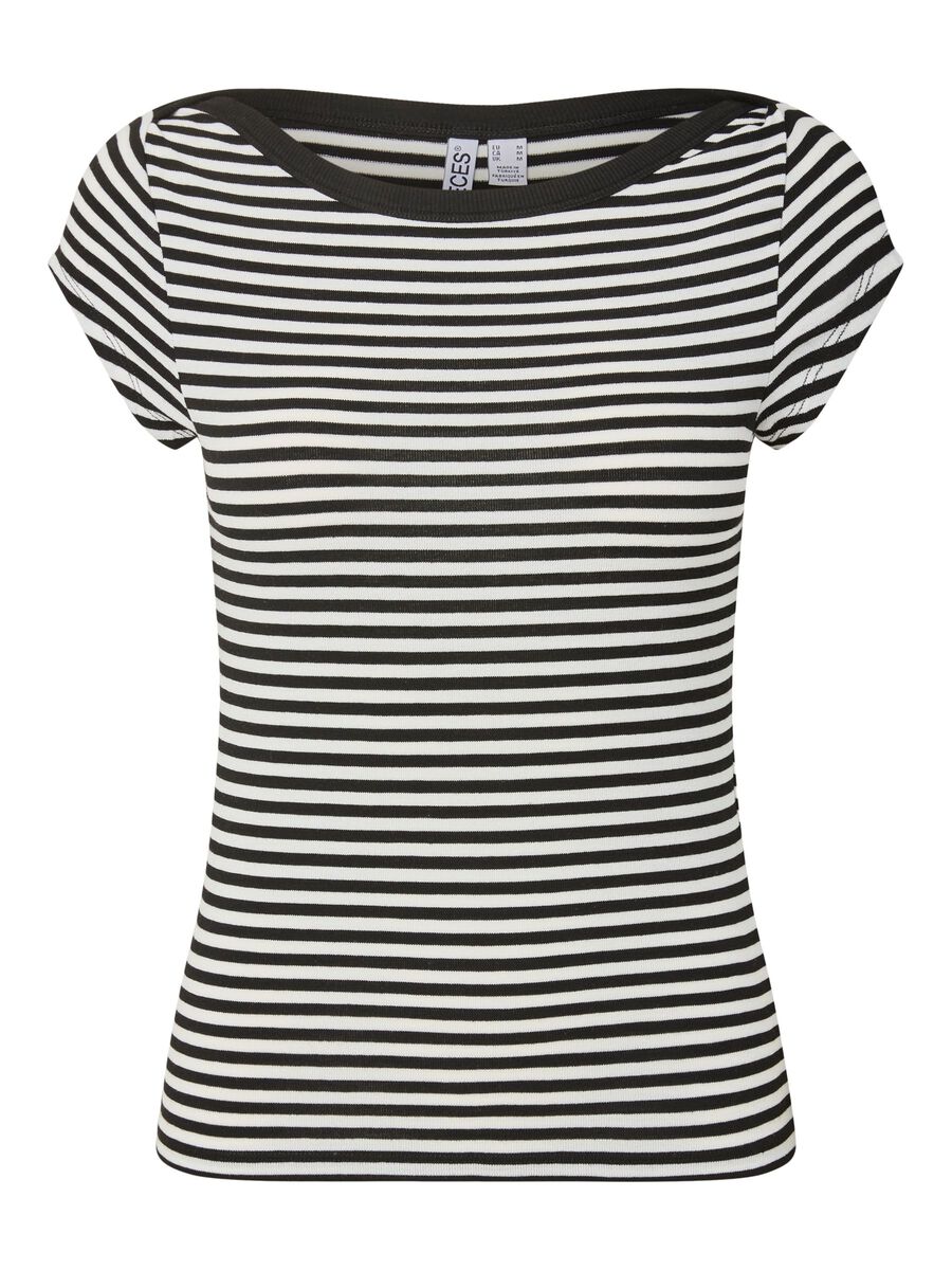 Carousel image 5 PCSOF BOATNECK CAP SLEEVE TOP, Black