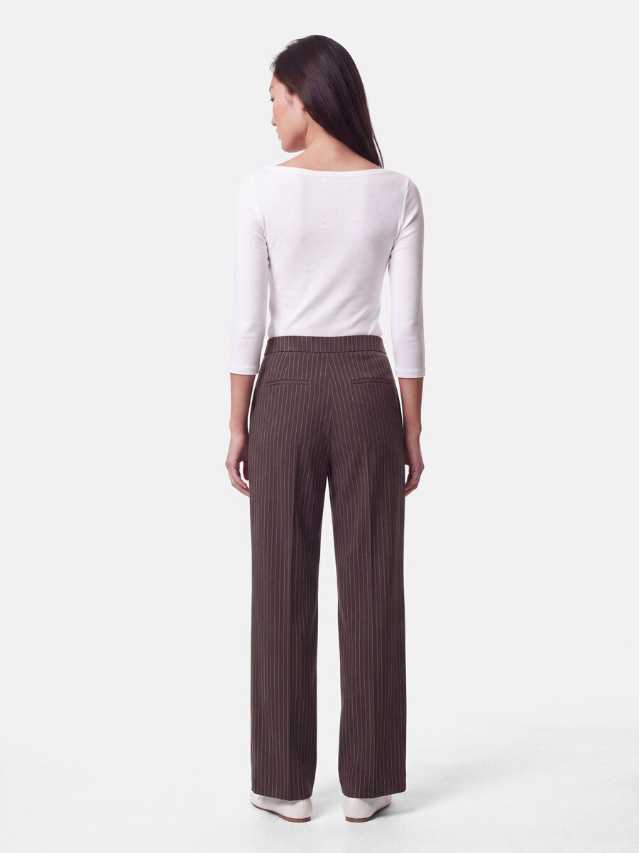 Product carousel image 2 PCBOZZY STRIPED WIDE-LEG TROUSERS, Hot Fudge