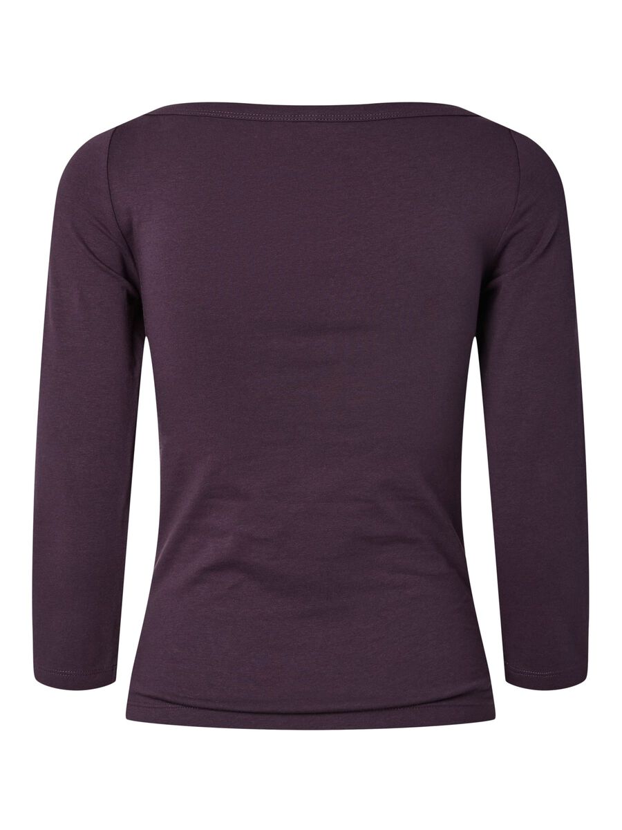 Carousel image 6 PCPHOEBE - COL BATEAU TOP MANCHES 3/4, Plum Perfect