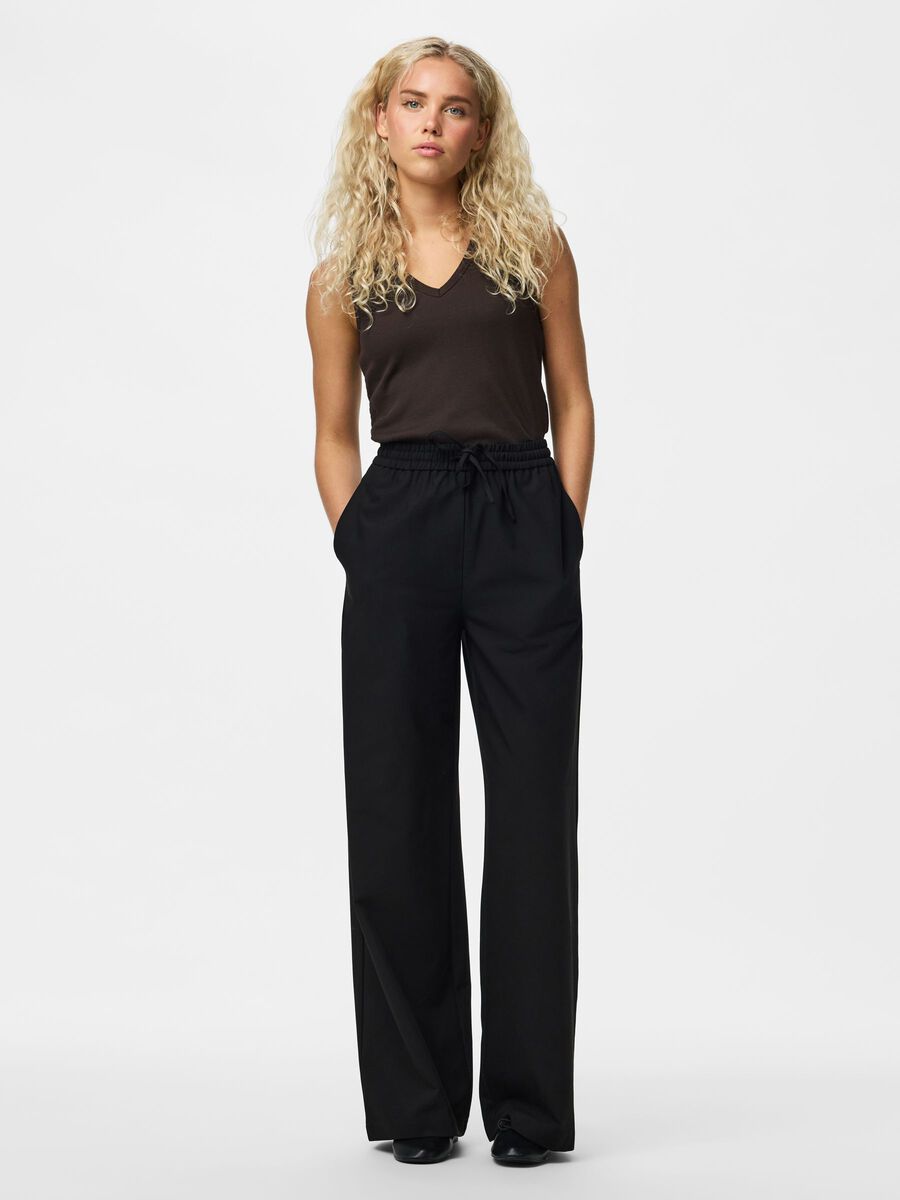 Carousel image 1 PCBOSELLA HW WIDE-LEG TROUSERS, Black