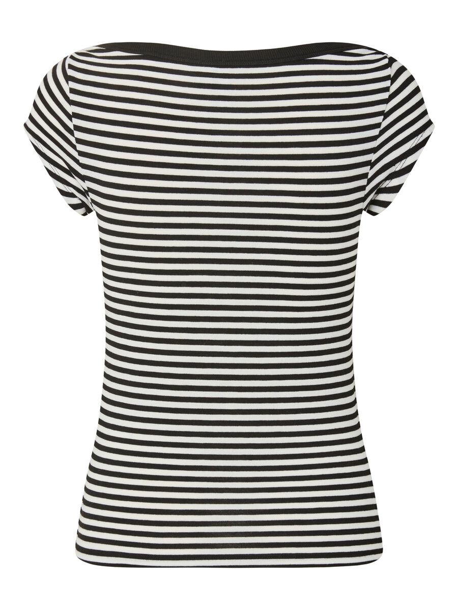 Carousel image 7 PCSOF BOATNECK CAP SLEEVE TOP, Black