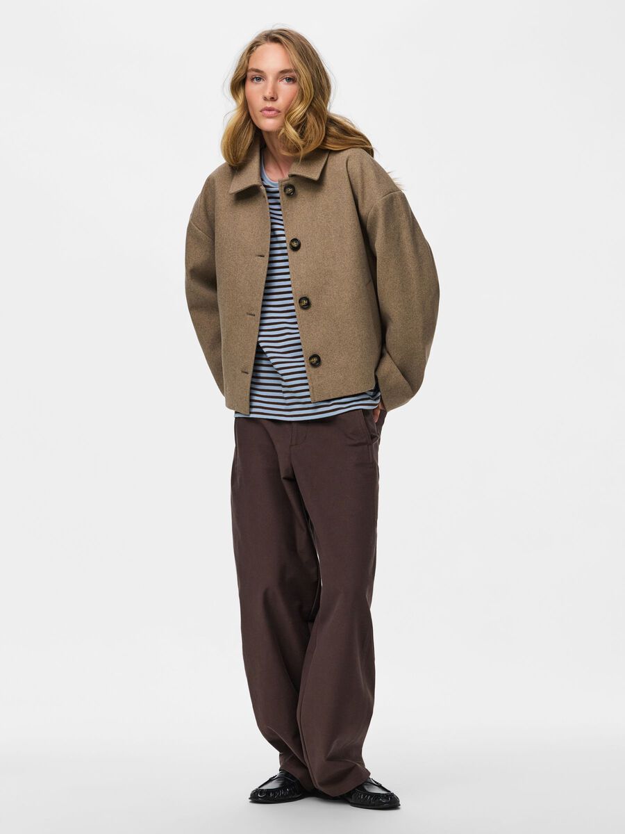 Product carousel image 1 PCAYA SHORT  COAT, Greige