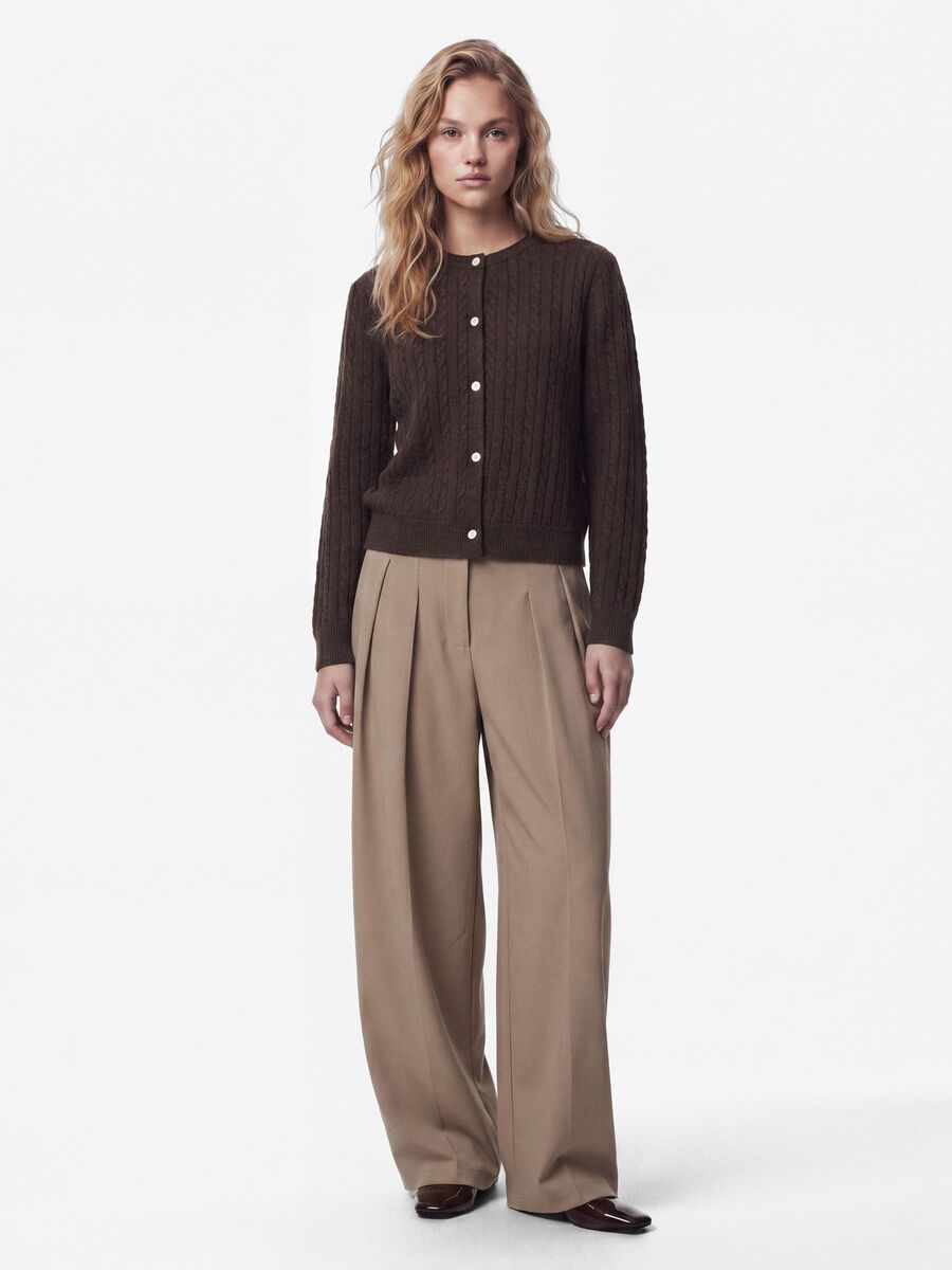 Chaqueta de punto, color: hot fudge, marr&oacute;n, vista frontal completa