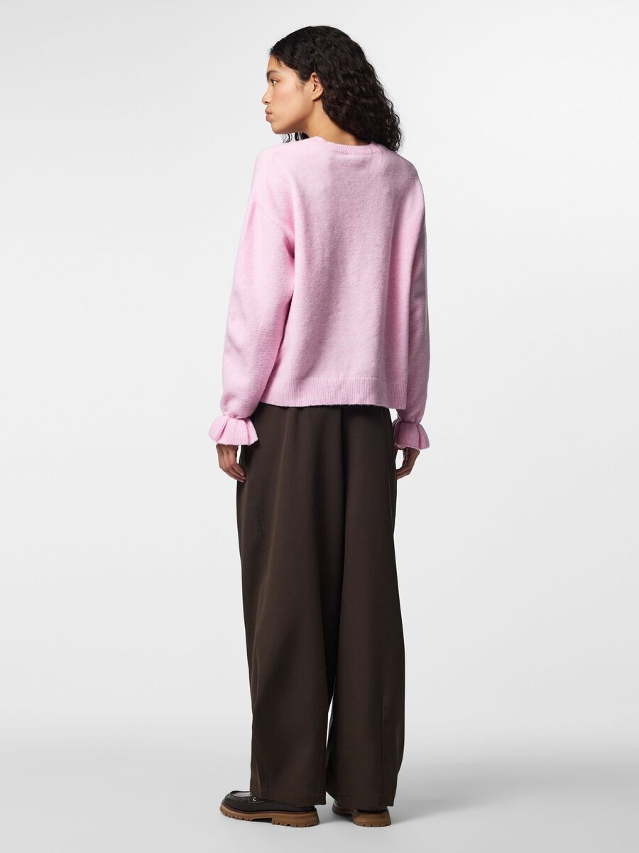 Product carousel image 2 PCSALLY FRILL-MANCHET STRIKKET TOP, Roseate Spoonbill