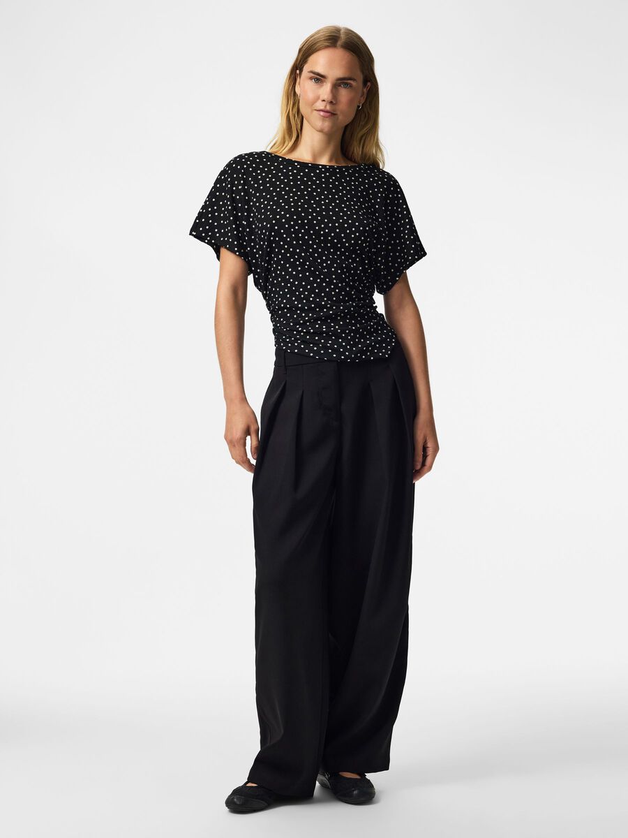 Product carousel image 1 PCANNIE TOP MET KORTE MOUWEN, Black