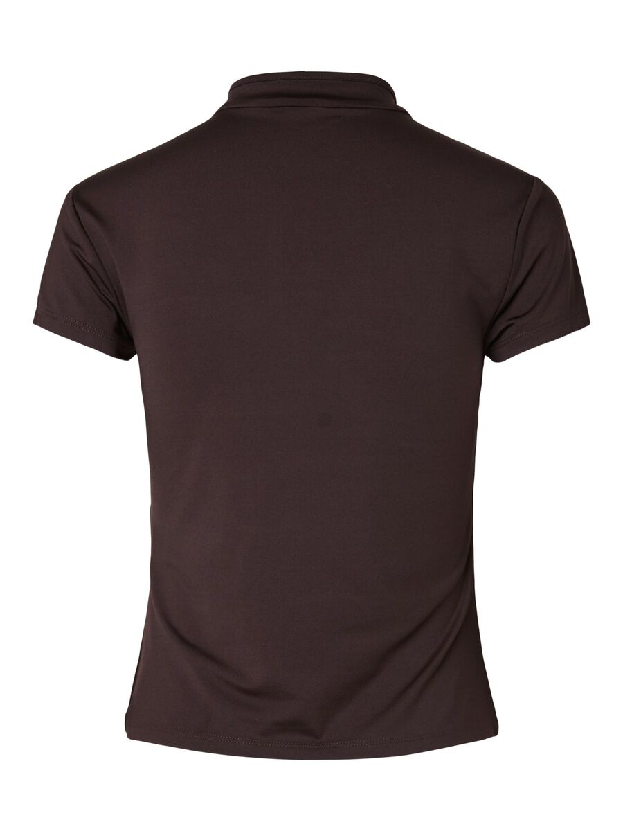 Carousel image 2 PCAIDA HIGH NECK SHORT SLEEVED TOP, Chocolate Plum