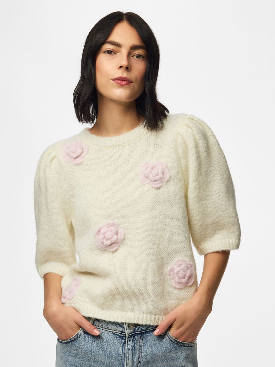 Product carousel image 1 PCAYA 2/4 KNITTED TOP, Cloud Dancer