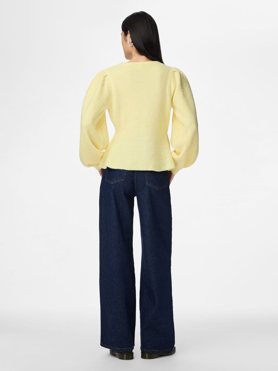 Product carousel image 2 PCSILLY PUFF KNITTED CARDIGAN, Pale Banana