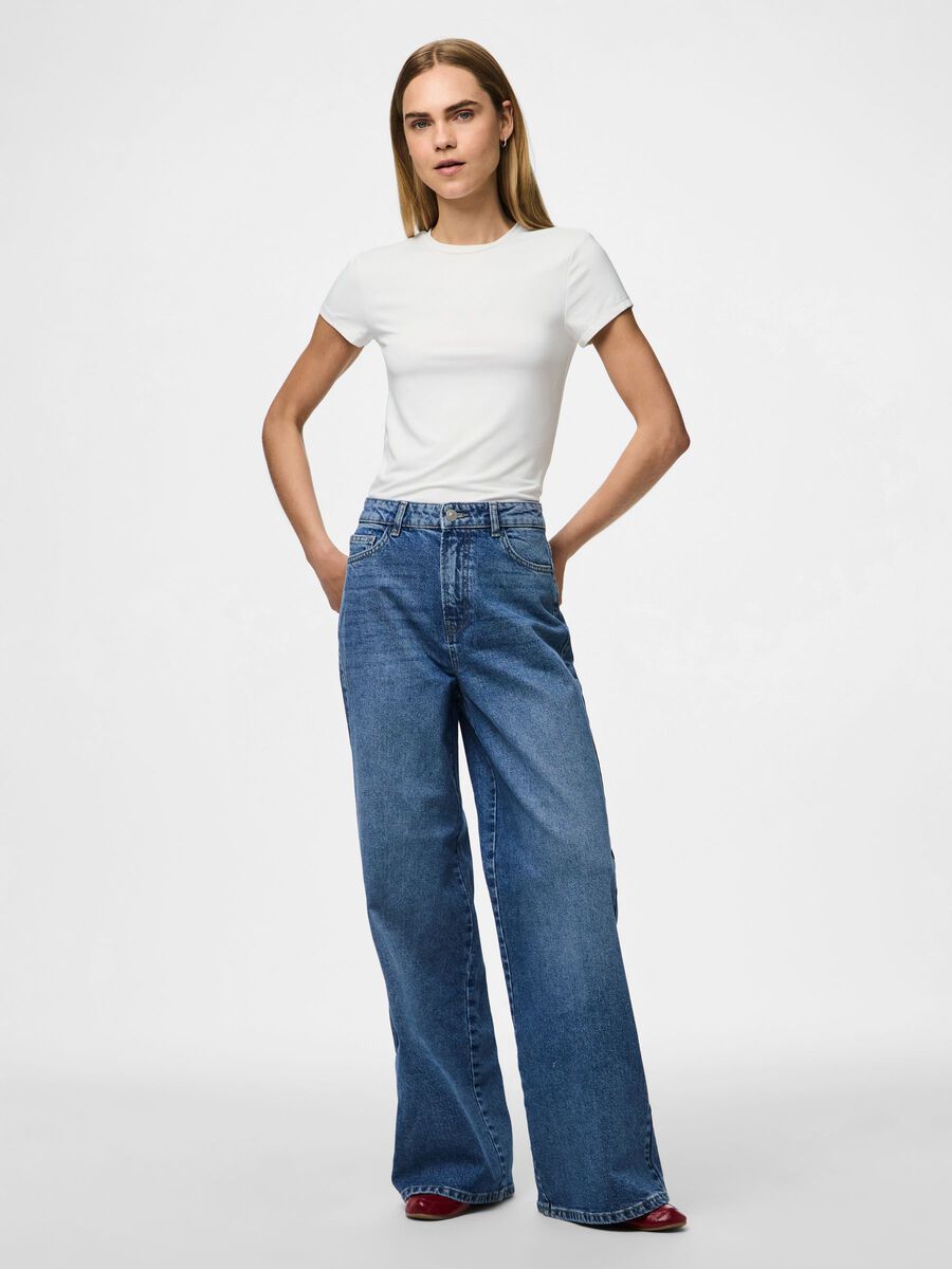 Carousel image 5 PCSELMA HW WIDE FIT JEANS, Medium Blue Denim