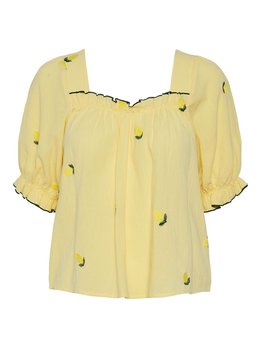 Carousel image 6 PCSELENA  SHORT SLEEVED BLOUSE, Pale Banana