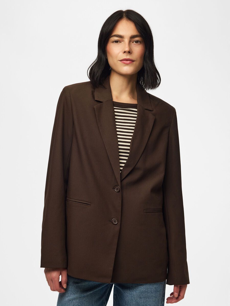 Product carousel image 1 PCBOSELLA LOOSE BLAZER, Hot Fudge