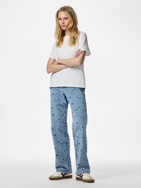 Pieces PCFLORA HW STRAIGHT FIT JEANS, Light Blue Denim, highres - 17166939_LightBlueDenim_1303085_005.jpg