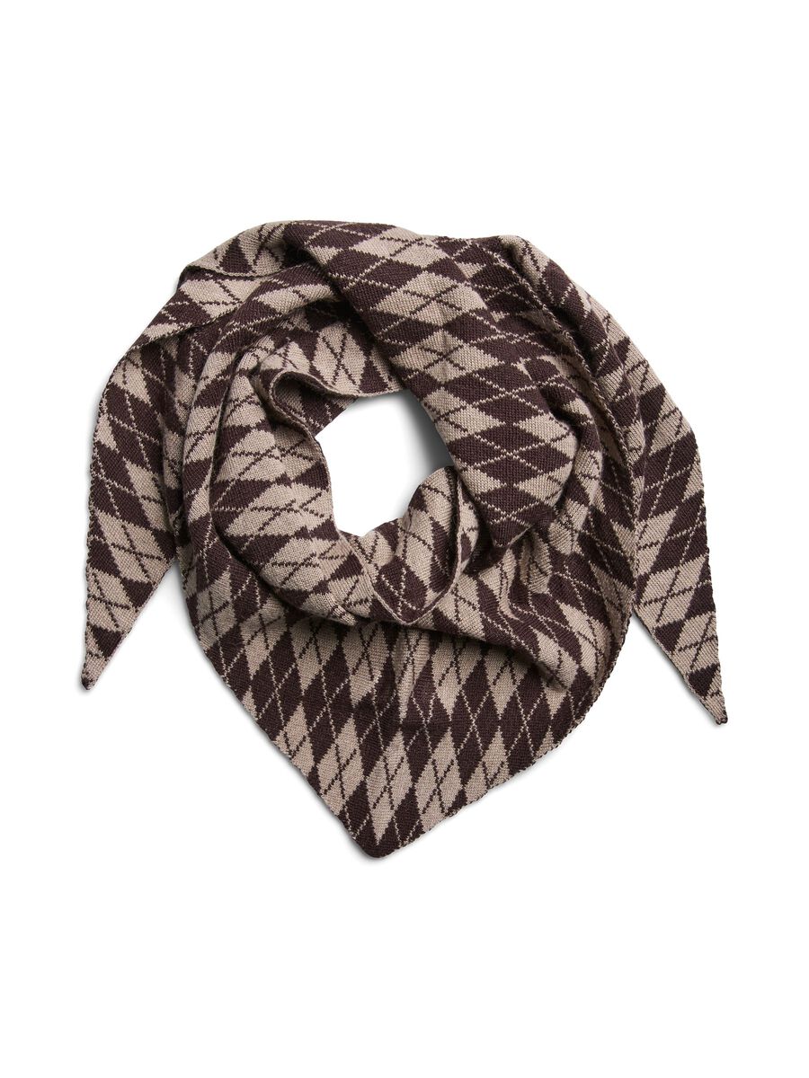 Pcnovis triangle scarf, colour: hot fudge, brown