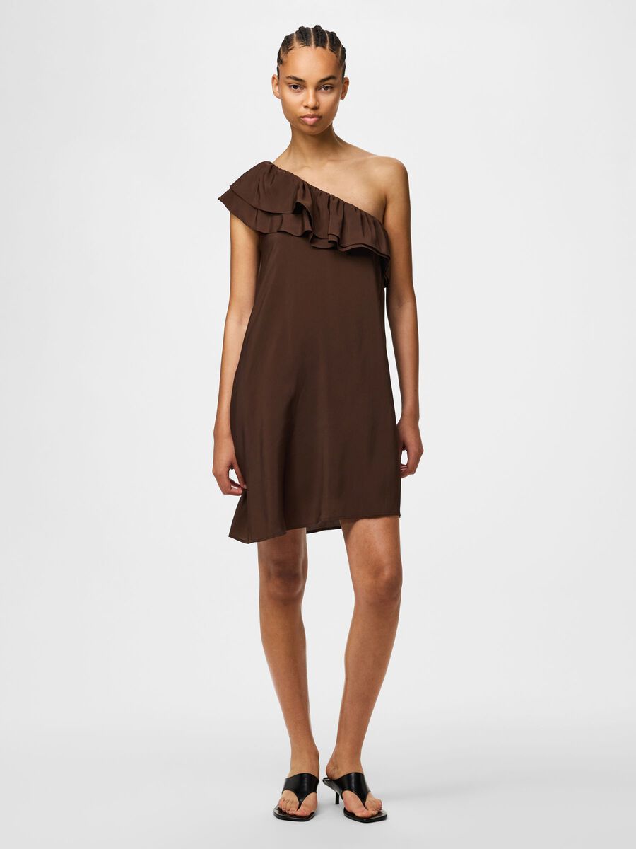 Carousel image 5 PCPENELOPE ONE-SHOULDER MINI DRESS, Chicory Coffee