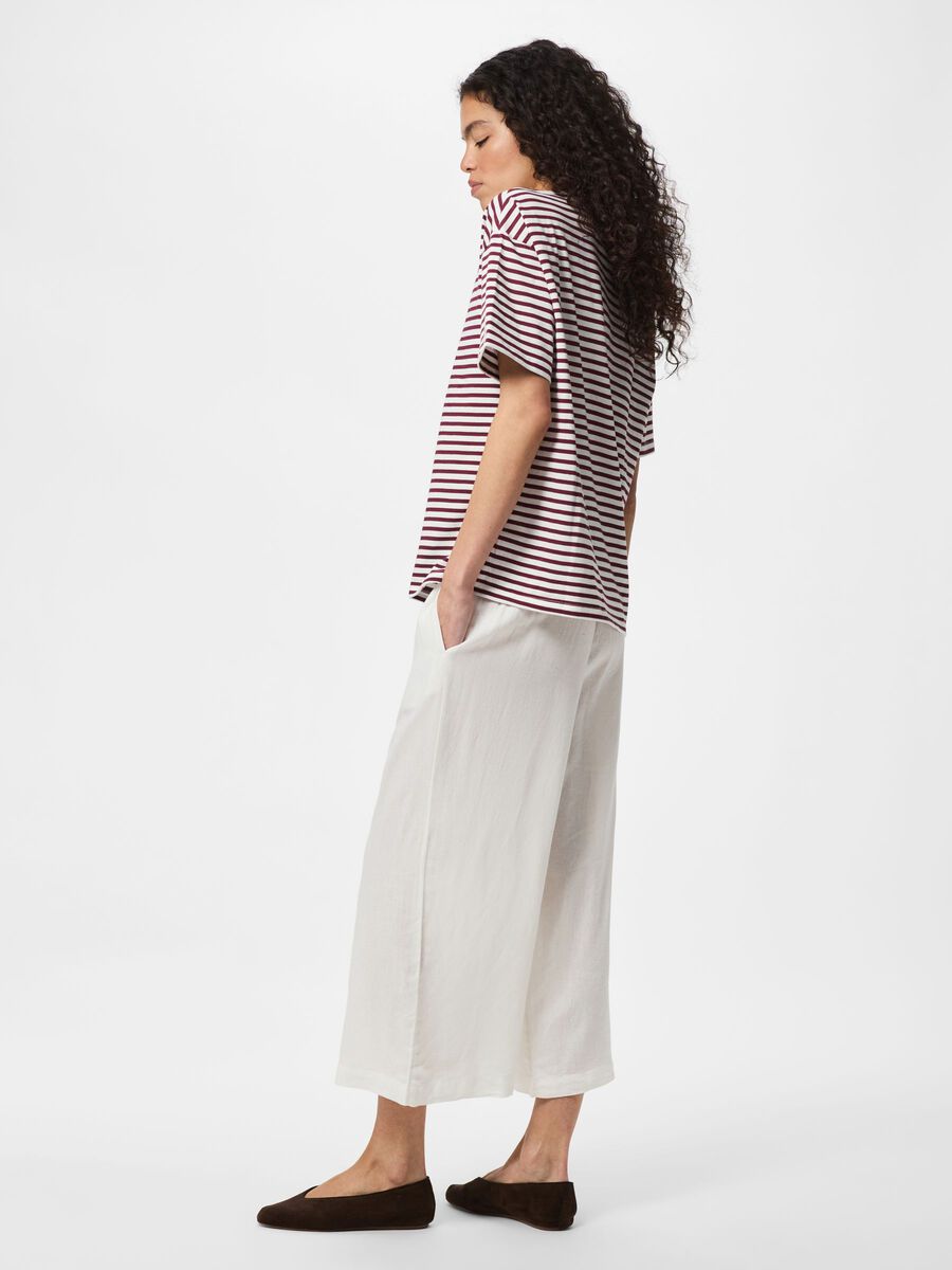 Carousel image 2 PCPIA LINEN BLEND CULOTTES, Bright White