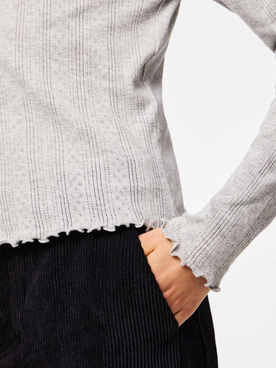 Carousel image 4 PCMARIE POINTELLE CARDIGAN, Light Grey Melange