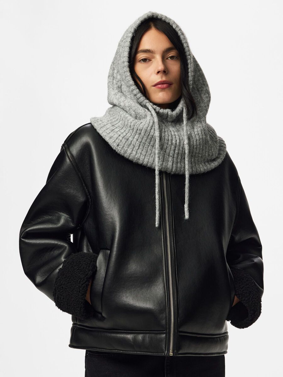 Carousel image 3 PCNAMBI CABLE  BALACLAVA, Light Grey Melange