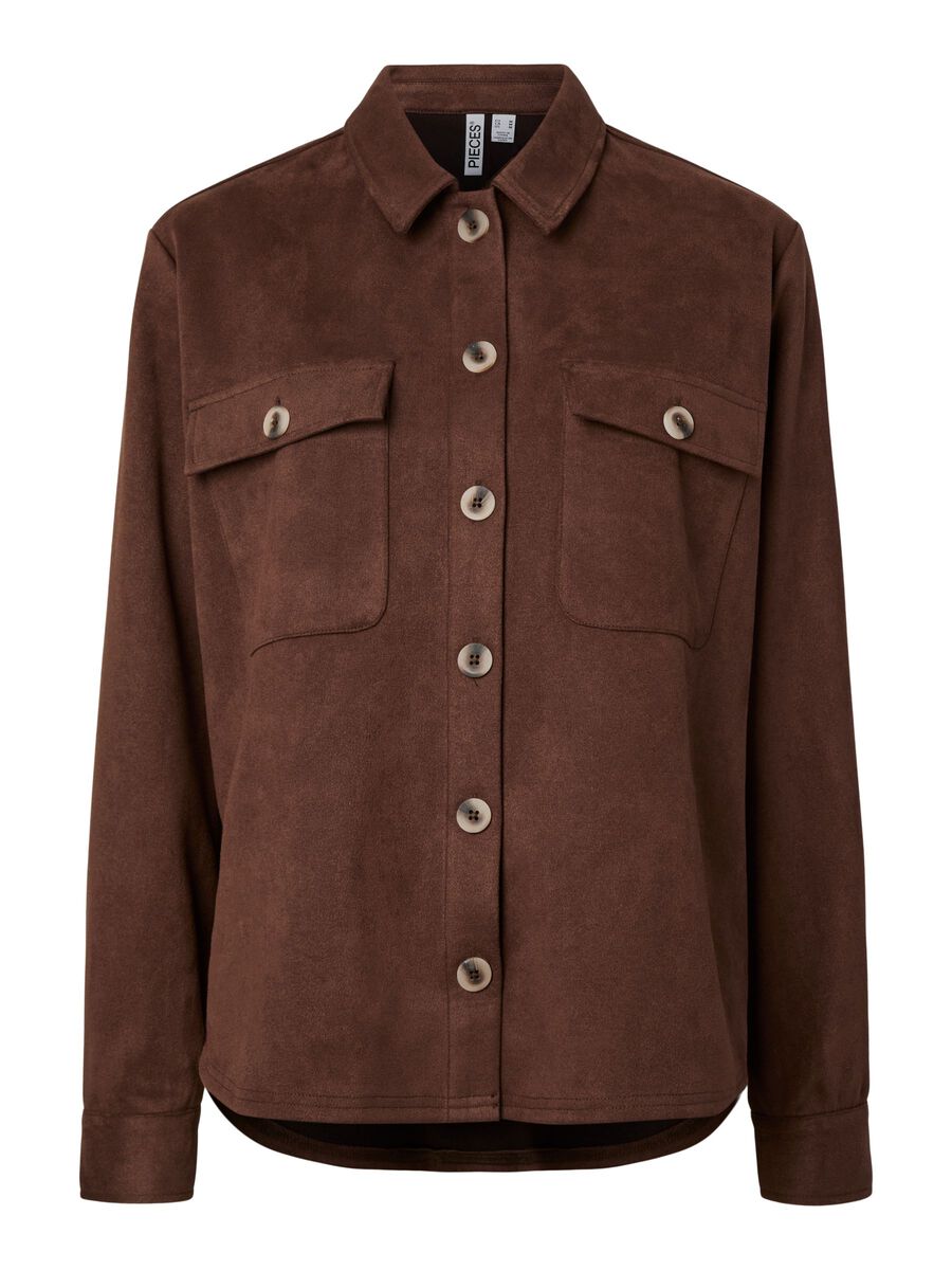 Product carousel image 1 PCRAKEL BRUSHED  SHACKET, Chicory Coffee