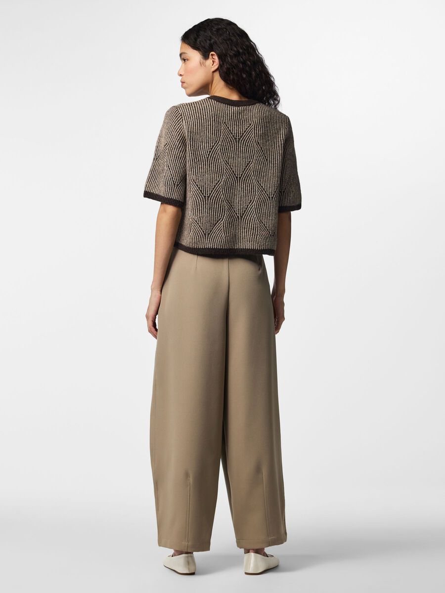 Product carousel image 2 PCJENNA SS KNITTED CARDIGAN, Hot Fudge