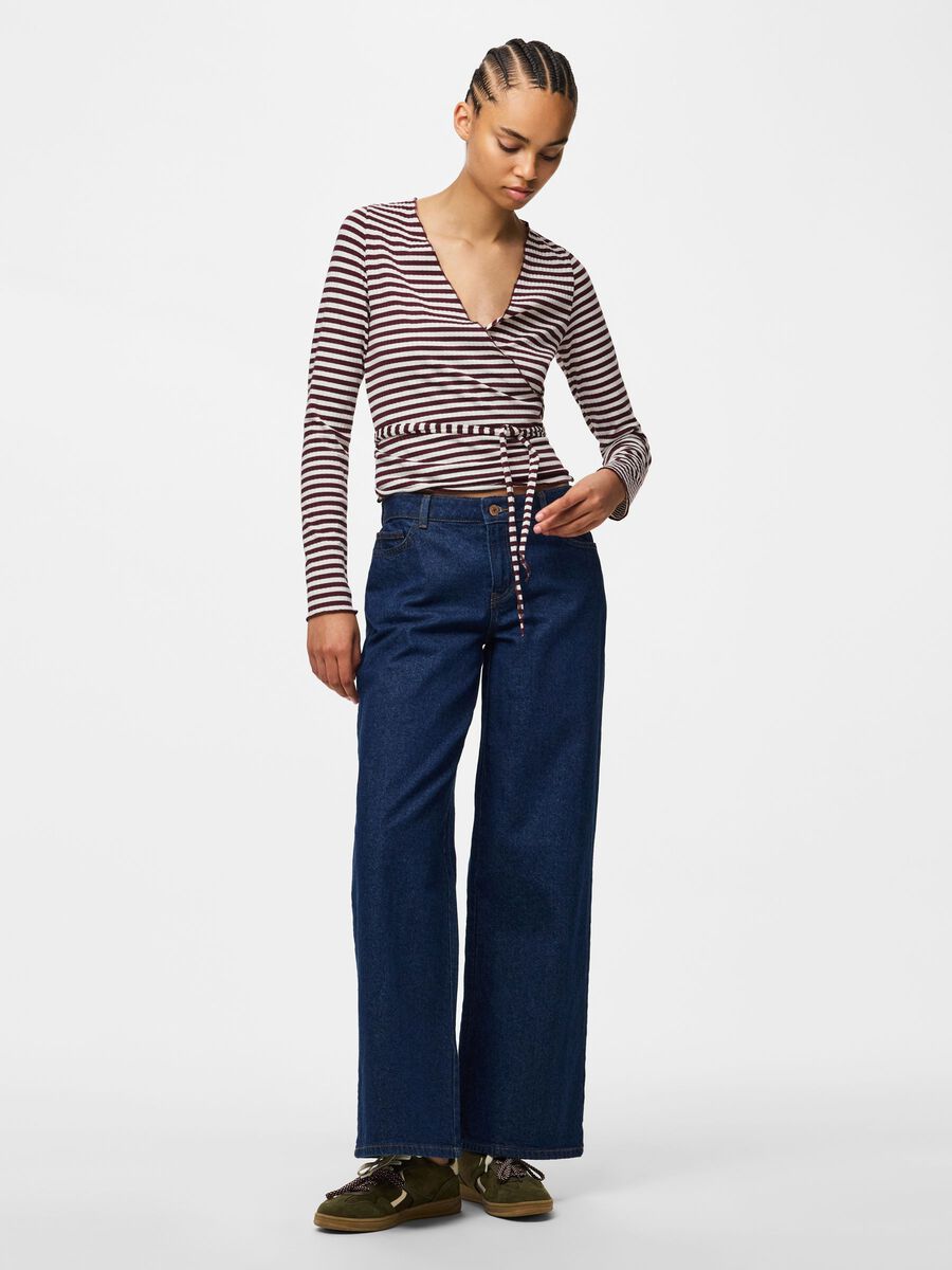Product carousel image 1 PCLAYA LONG SLEEVED WRAP TOP, Tawny Port