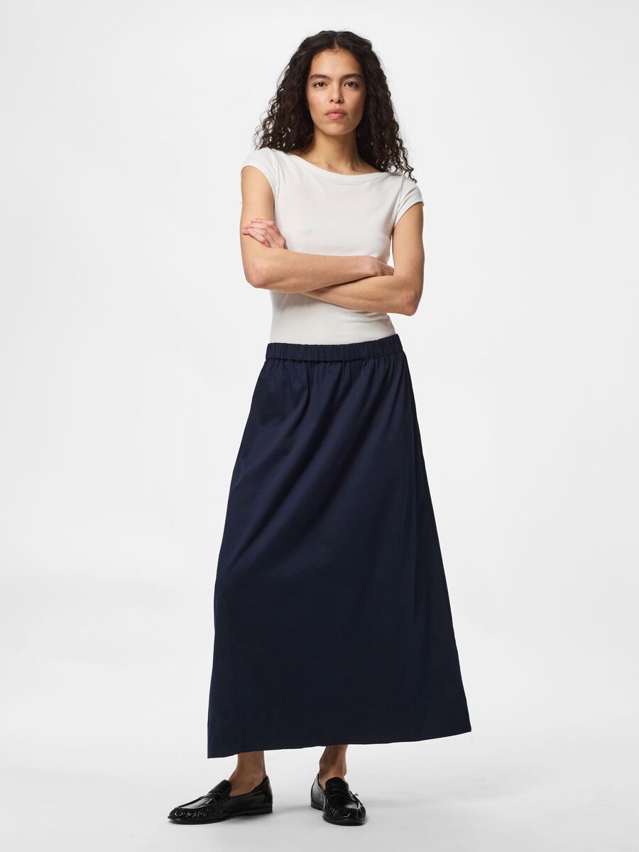 Carousel image 3 PCBLAIR HW ANKLE SKIRT, Maritime Blue